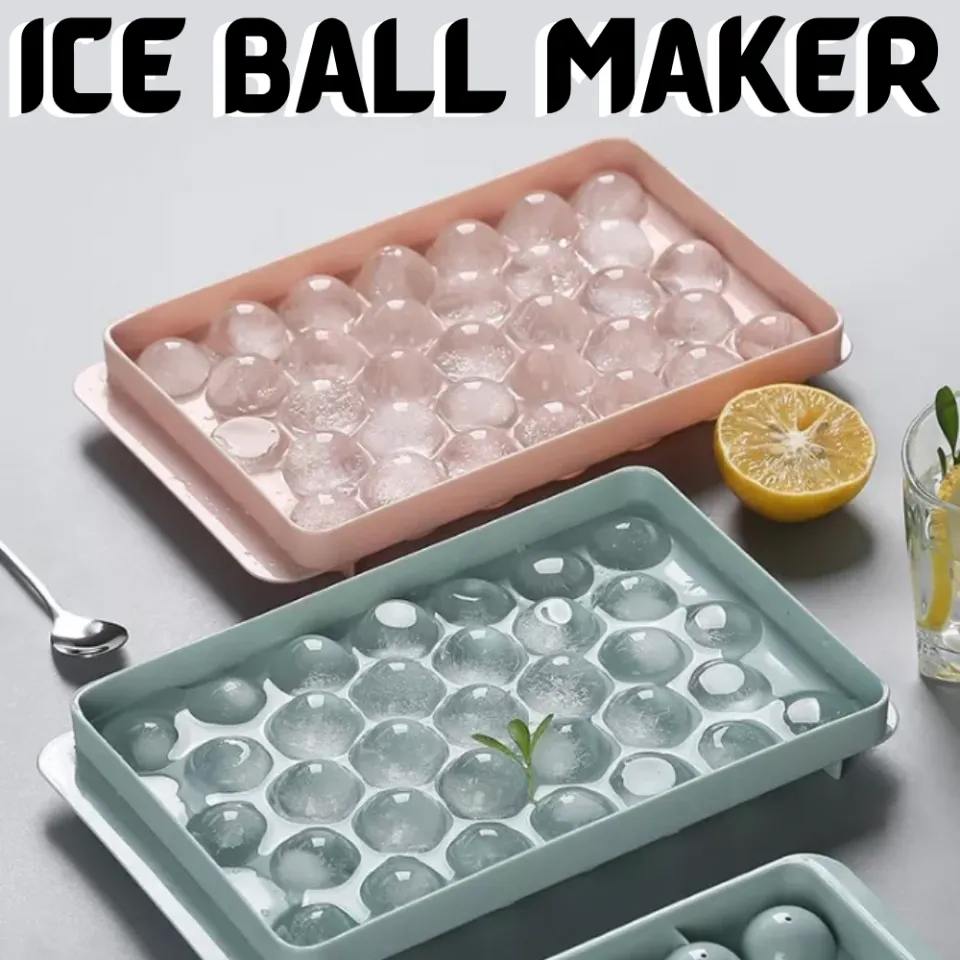 Round Ice Cube Tray with Lid Ice Ball Maker Mold for Freezer with Container  Mini Circle Ice Cube Tray Making 99PCS Sphere Ice Chilling Cocktail