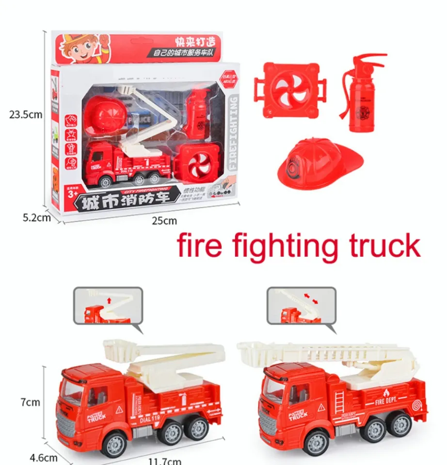 fire truck tractor excavator police cars