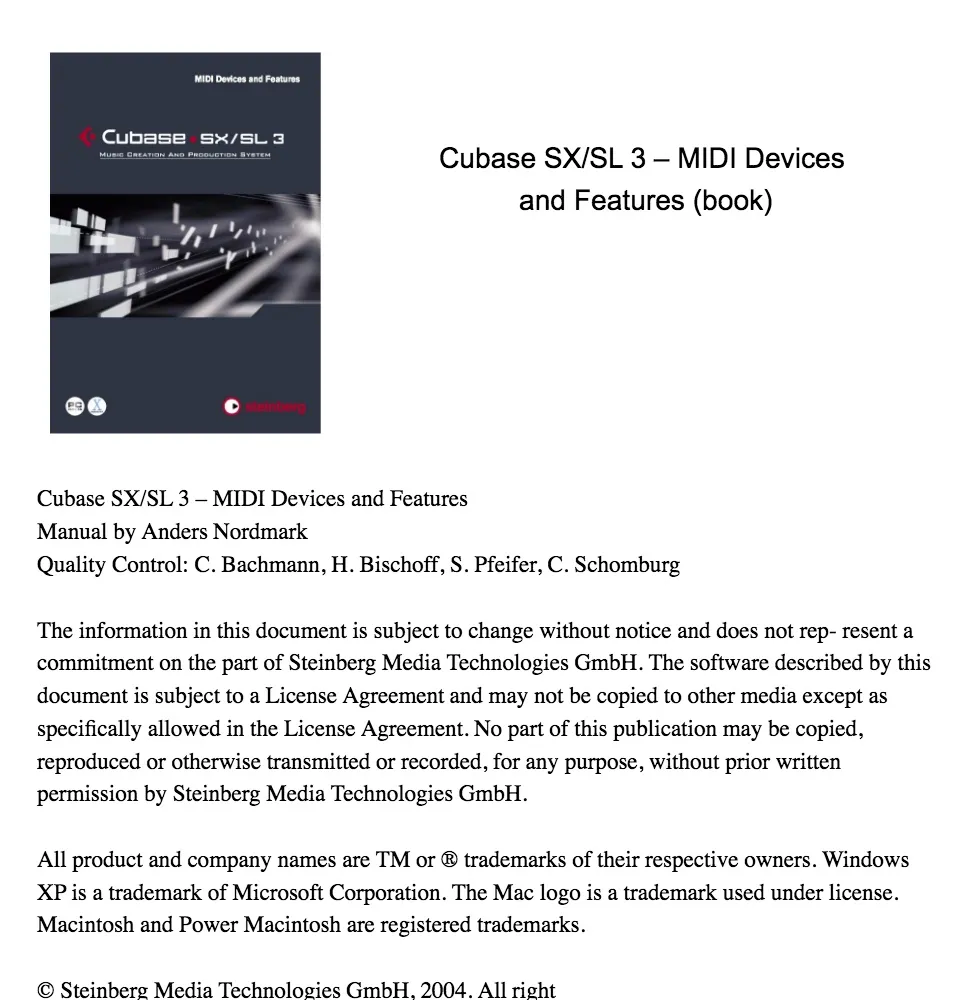 Cubase・SX SL Getting Started Guide Book - DTM・DAW