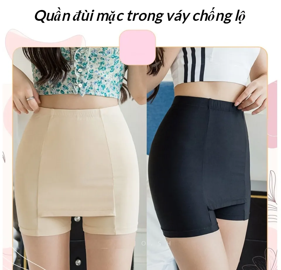 NEWCÓ LÓT ĐÁYQuần mặc váy chống lộ Quần lót mặc trong váy quần bảo hộ quần  mặc trong váy QV230  Shopee Việt Nam