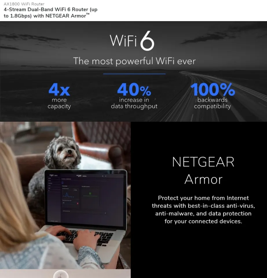 Routeur Wifi NETGEAR WIFI 6 RAX10-100EUS - Dual Band AX1800