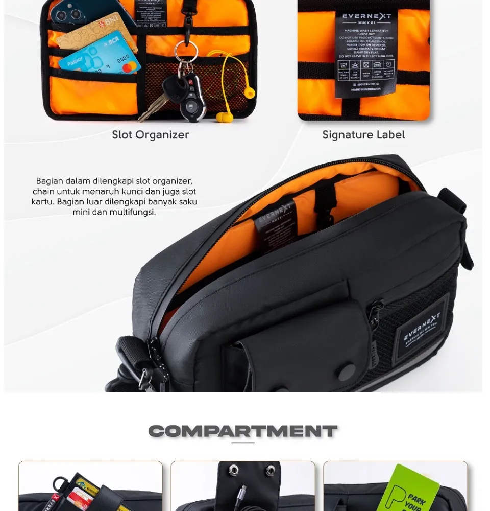 Tas Selempang Pria Anti Air Sling Bag Kelvin Waterproof