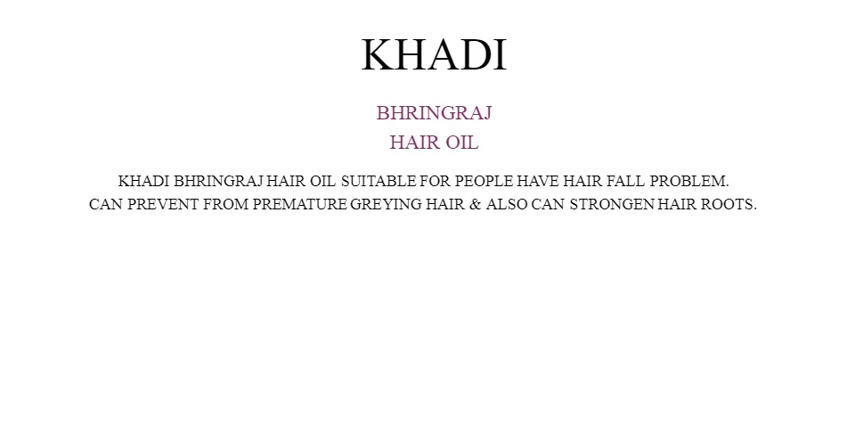 KHADI NATURAL HERBAL HAIR OIL BHRINGRAJ 210ML | Lazada