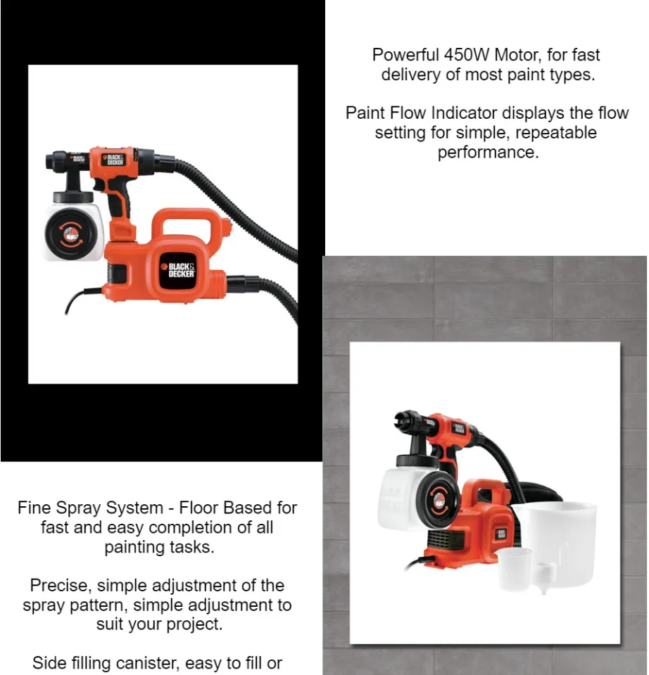 BLACK+DECKER™ HVLP400-B1: 450W Paint Sprayer - Power Tools [1 Year  Warranty]