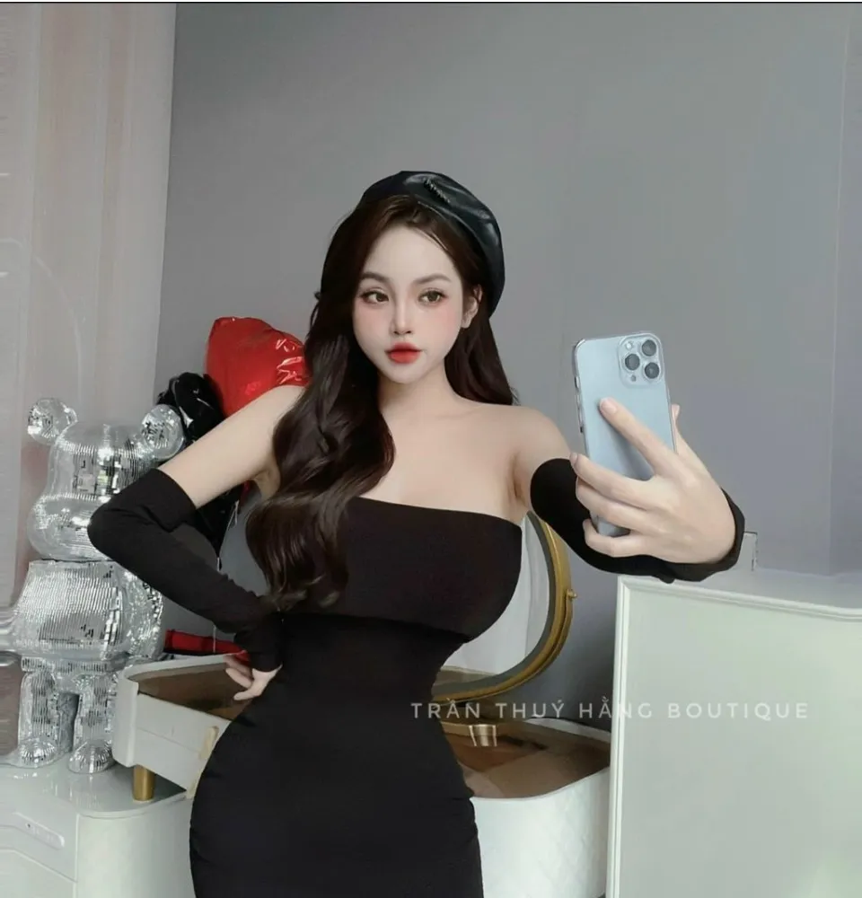 Đầm thun gân bẹt vai ôm body dáng ngắn kèm tay rời cực sexy , chất ...