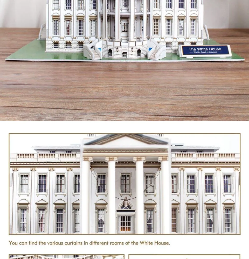 3D Puzzle CubicFun The White House #C060h ทำเนียบขาว สหรัฐอเมริกา ตัวต่อ  3มิติ จำนวน 56ชิ้น จิ๊กซอว์ 3มิติ ชุดตัวต่อ ของเล่น - Toys Store |  Lazada.co.th