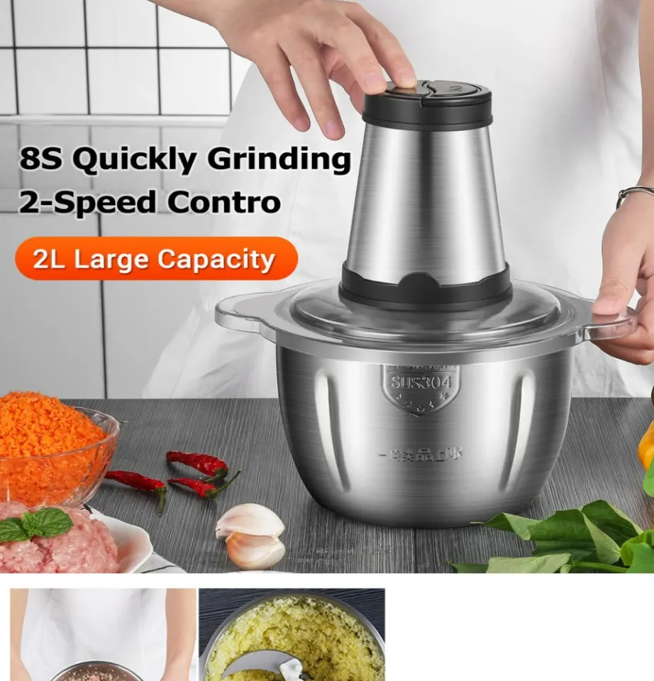 Buy Wholesale China 2l Stainless Steel Small Vegetable Mixer Multi-function  Mini Electric Meat Chopper & Food Chopper Vegetable Chopper at USD 16.99