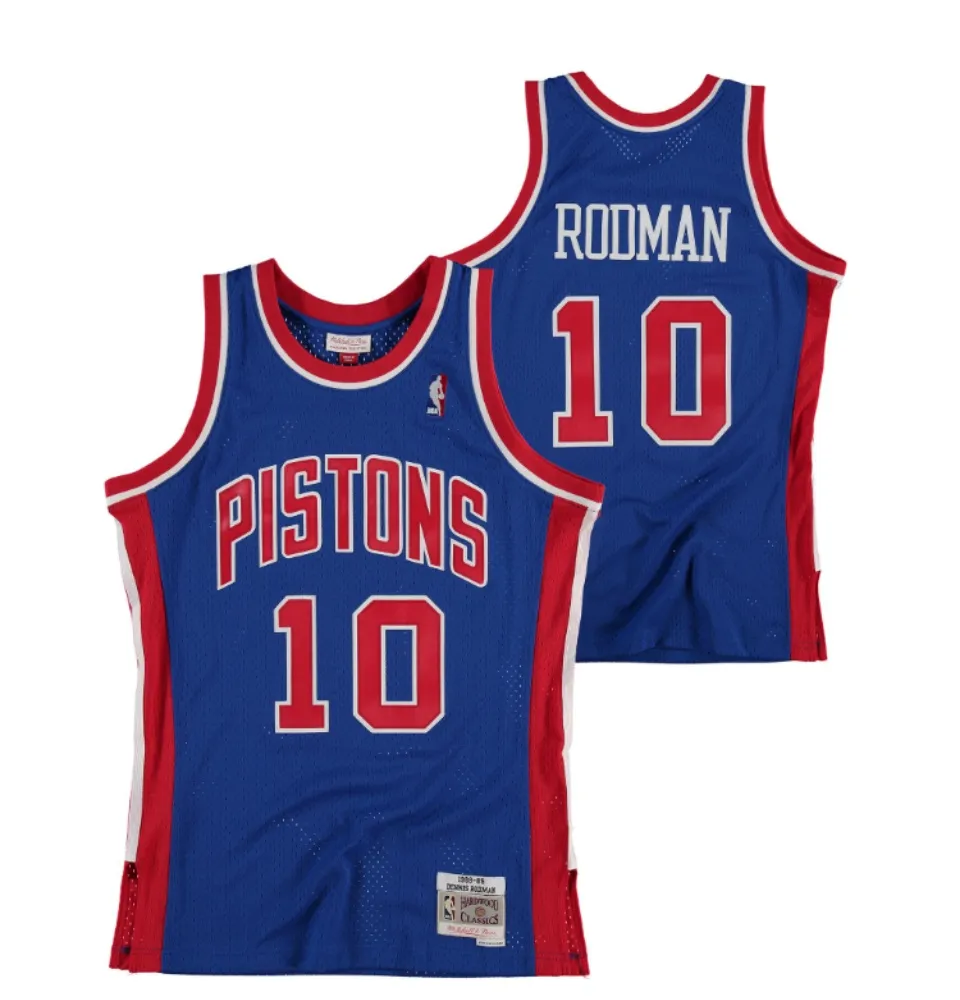 Detroit Pistons Dennis Rodman Mitchell Ness Royal Hardwood Classics  Throwback Swingman Jersey, Classic Throwback Jerseys