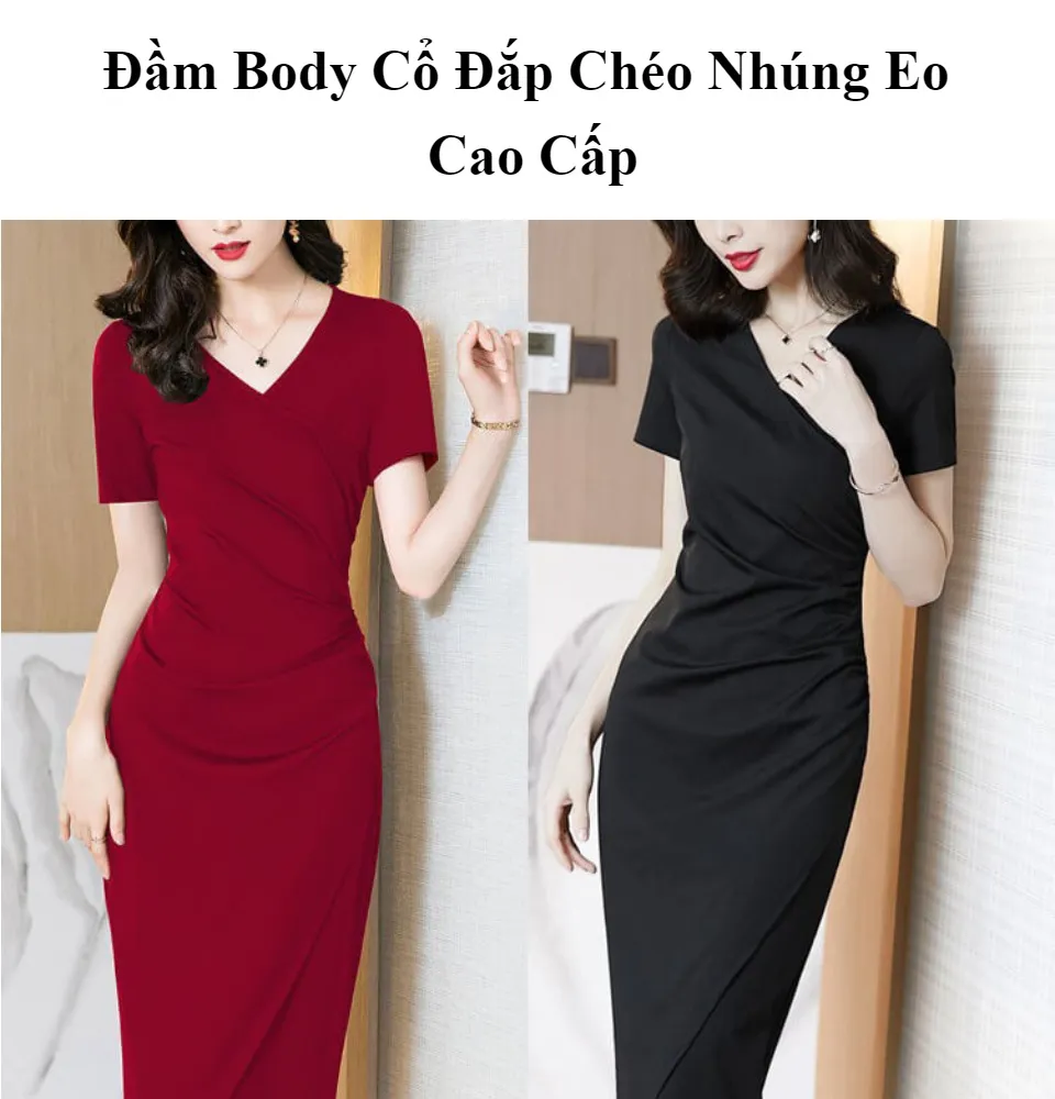 Đầm Body Cổ Đắp Chéo Nhúng Eo Cao Cấp - Glady G54 - Đầm Ôm Body ...