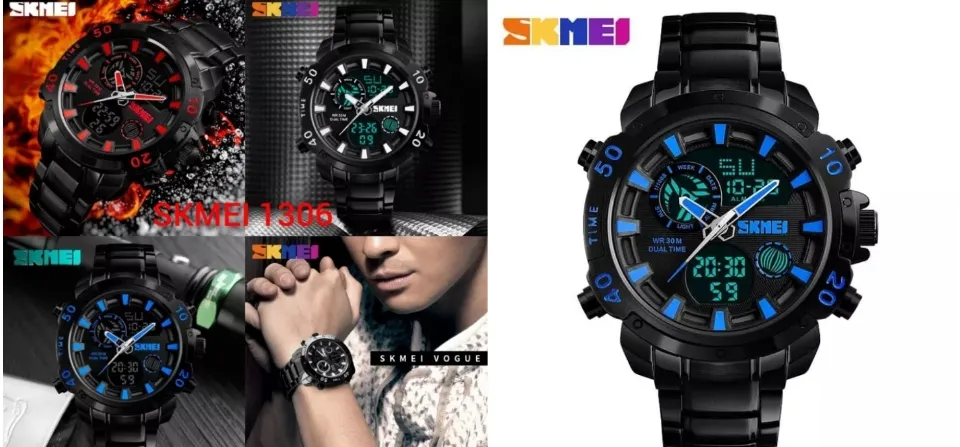 PROMO SKMEI 1306 Baru CASUAL Pria Olahraga Jam Tangan Fashion