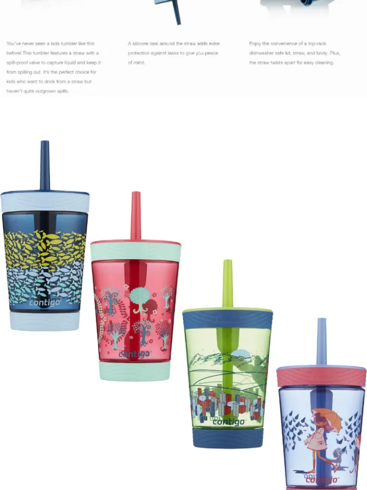 Contigo Kids Spill-Proof Tumbler with Straw, 14 oz., Wink