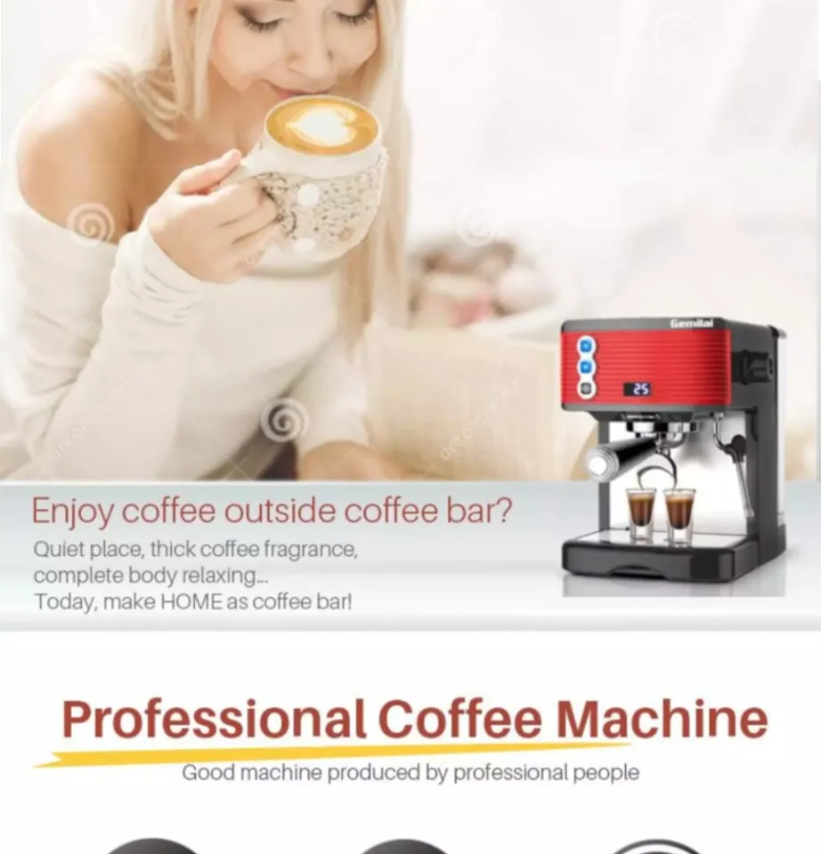 1pc Gemilai Small Semi-Automatic Espresso Machine Crm2008, 5bar-4 Cups  Steam Espresso Machine, With Glass Pot And Steam Wand For Frothing Milk,  800w-120v, Suitable For Making Espresso/American Coffee/Cappuccino/Macchiato  At Home