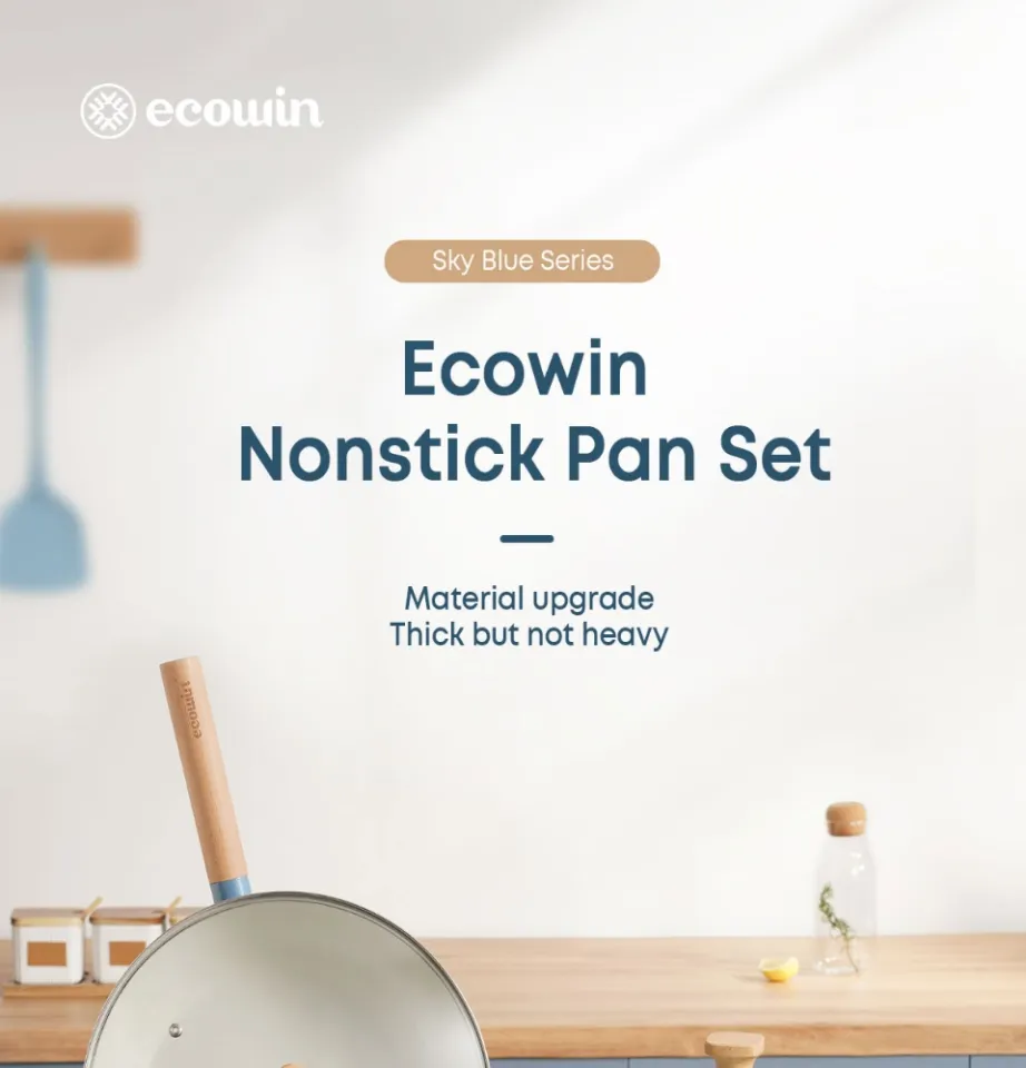 Ecowin Cookware Wok Sky Blue Series Non-Stick Coating Frying Pan