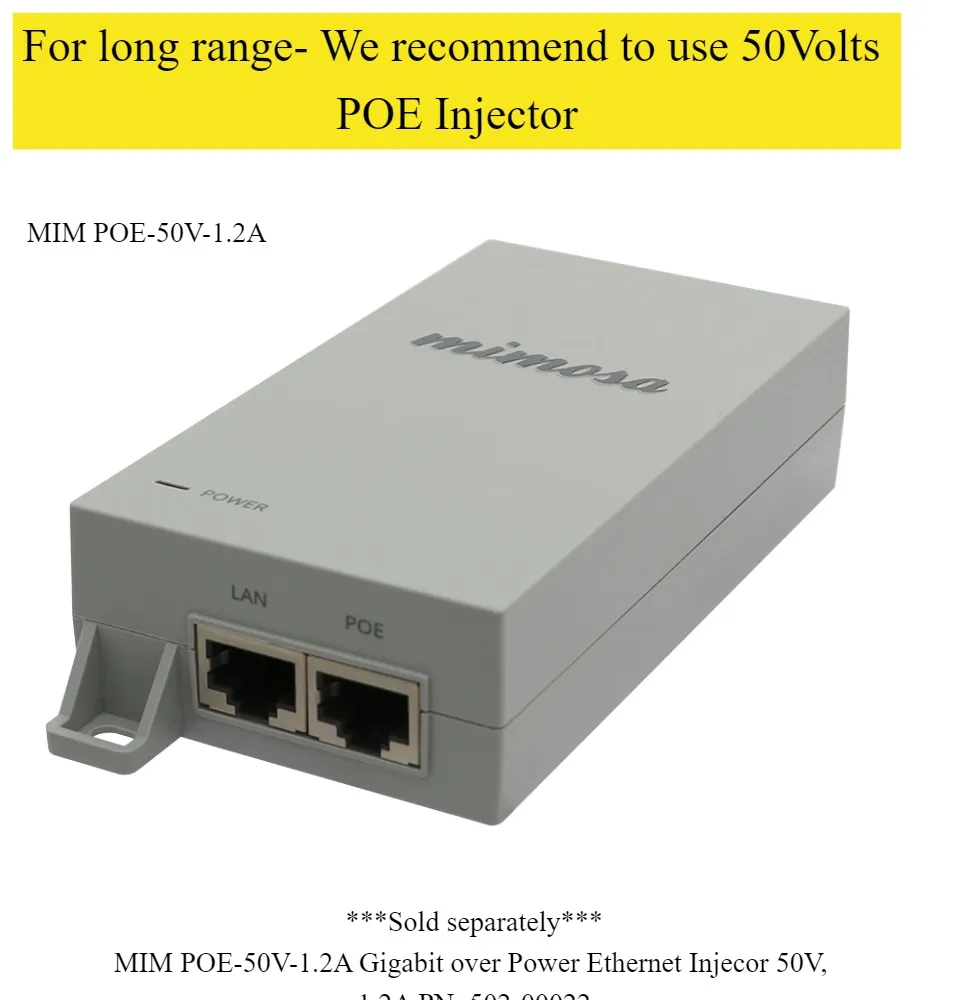 Mimosa C5X with 24 Volts POE Bundle 4.9-6.4 Ghz Modular 8dbi Base radio (C5x)/POE  Memosa Networks I Infobahn Lazada PH