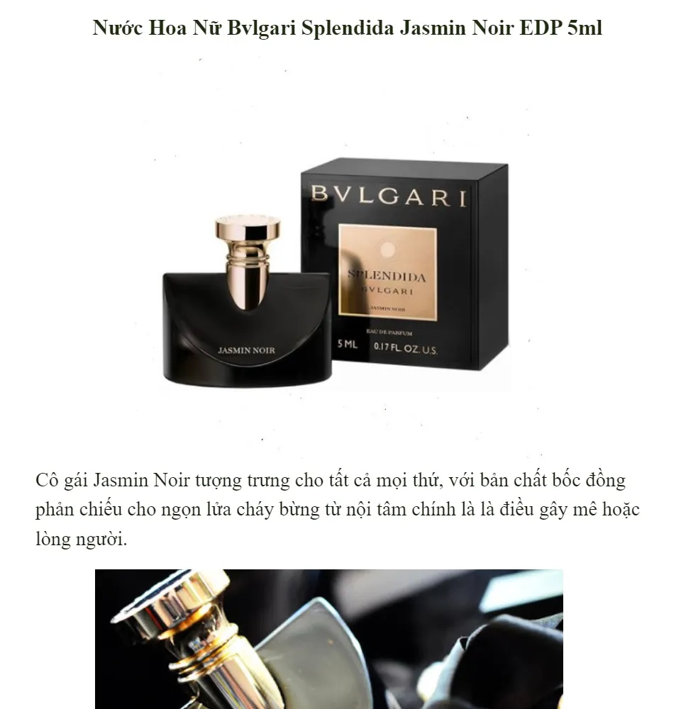 Nước Hoa Mini Bvlgari Splendida Jasmin Noir EDP 5ml 