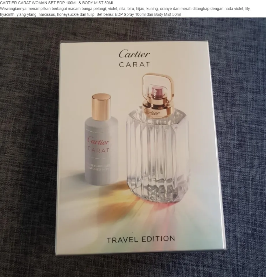 TRAVEL REL CARAT EDP 100ML MIST 50M Perfume Ori Box Lazada