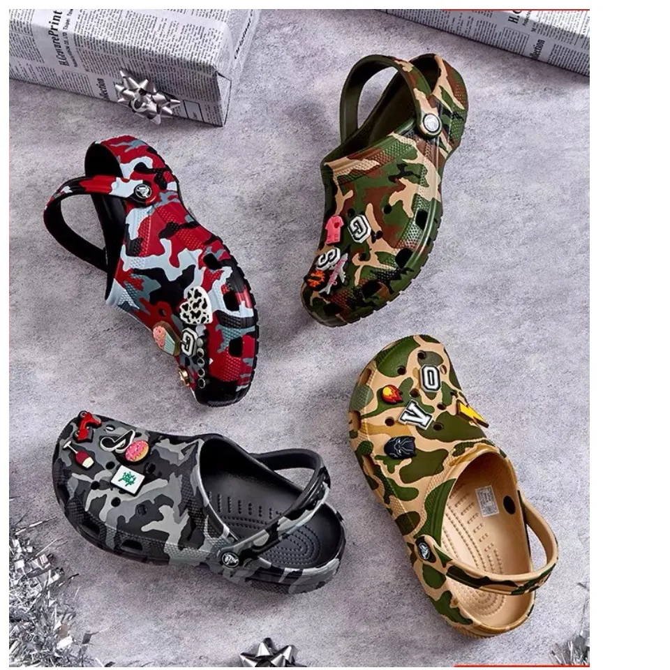Crocs classic camouflage sandals thick-bottomed hole shoes men's beach  non-slip slippers | Lazada PH