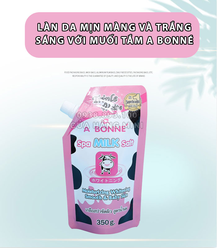Muối Tắm Sữa Bò Toàn Thân A Bonné Thái Lan Tẩy Tế Bào Chết 350g