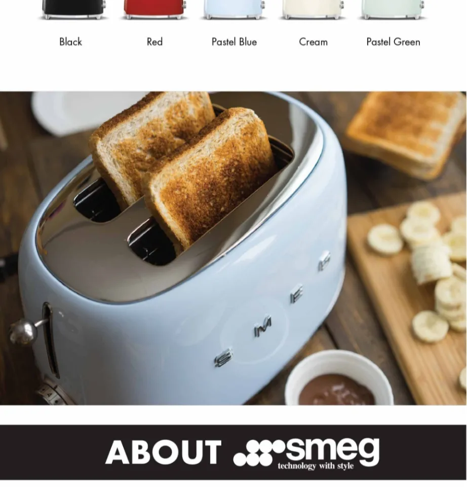 Smeg 2 Slice Toaster, Pastel Green