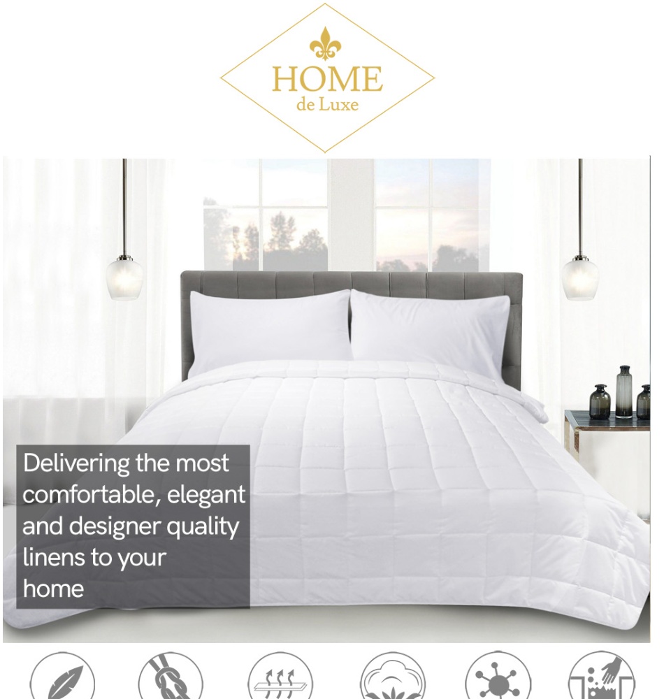 Single Double Queen King Size Bed Fitted Sheet+Flat Sheet Pillowcases Set White 