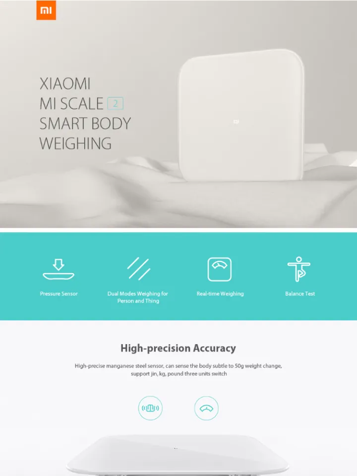 Original Xiaomi Mijia Scale 2 Bluetooth 5.0 Smart Weighing Scale