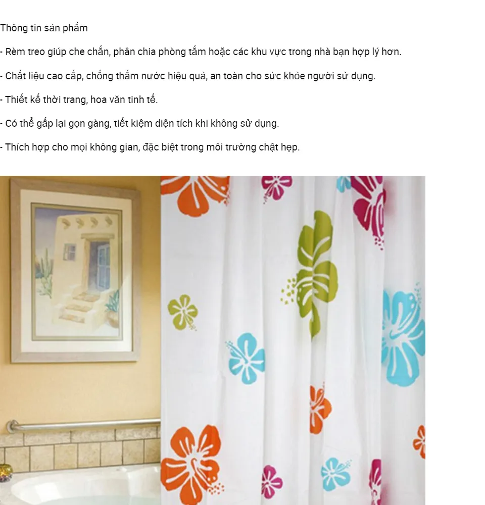 Với mẫu rèm cửa nhà tắm Peva, bạn sẽ có thêm nhiều lựa chọn thiết kế để trang trí phòng tắm của mình. Chất liệu Peva chống thấm và chịu được nhiệt độ cao, mang lại tính tiện dụng lớn cho bạn. Với những họa tiết tinh tế, sang trọng, các mẫu rèm cửa nhà tắm Peva sẽ khiến bạn cảm thấy đầy mê hoặc khi sở hữu chúng.