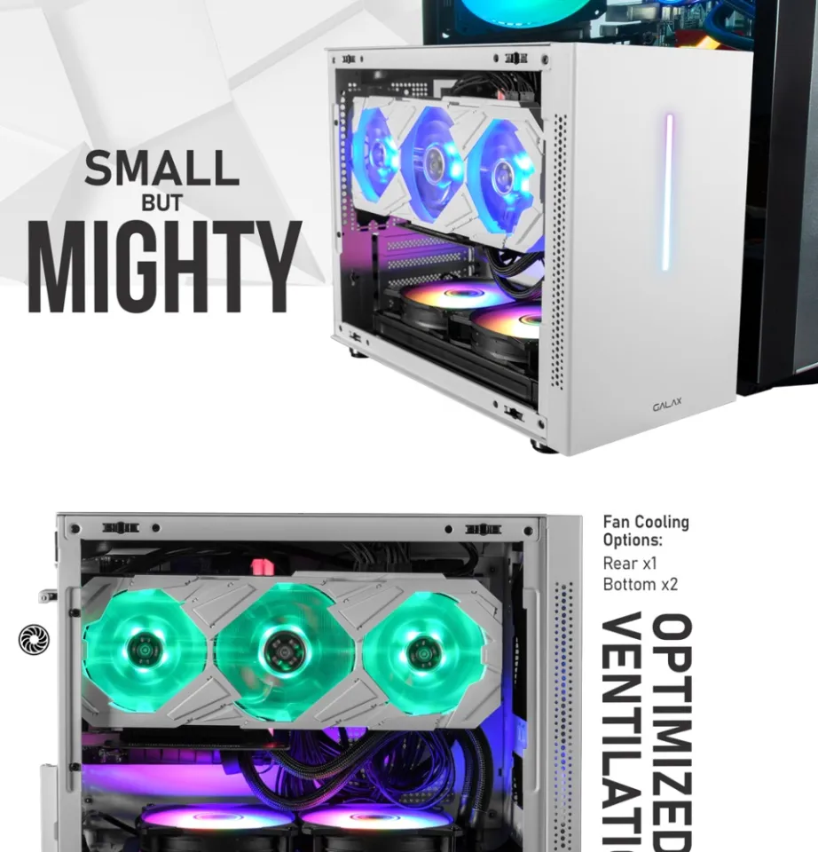 FREE VORTEX WIND FAN} Galax Revolution-03, White ITX Gaming Case