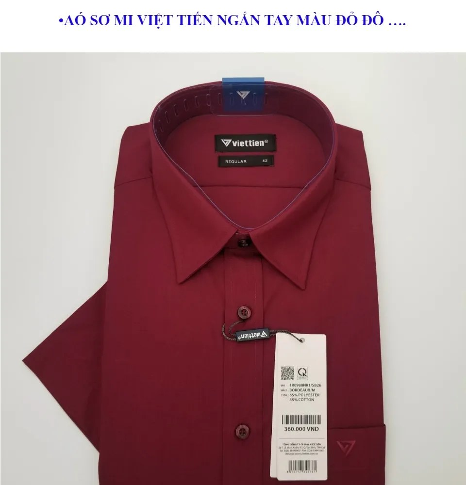 Hcm]Aó Sơ Mi Nam Công Sở Việt Tiến Chính Hãng Cao Cấp Màu Đỏ Đô Ngắn Tay-  Form Suông Tà Bầu . Shop Hứa - Thời Trang Nam Công Sở | Lazada.Vn