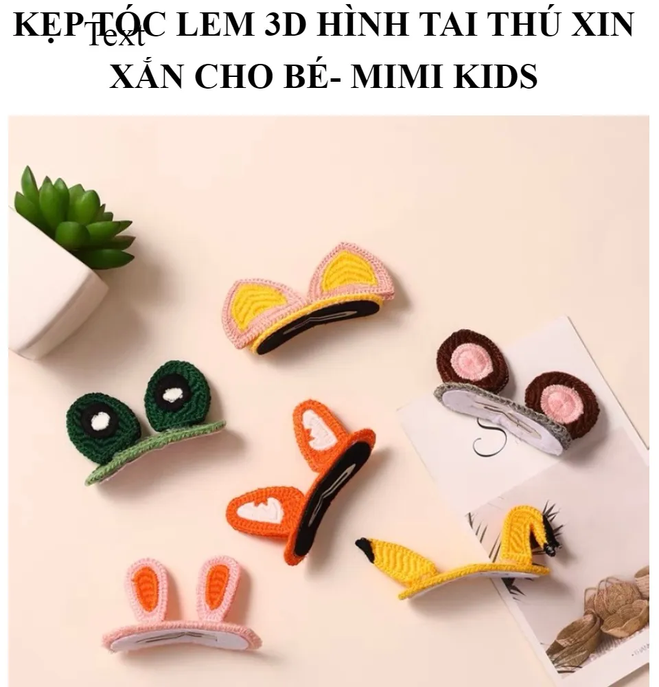 Kẹp tóc len 3D hình tai thú xinh xắn cho bé Mimi Kids | Lazada.vn