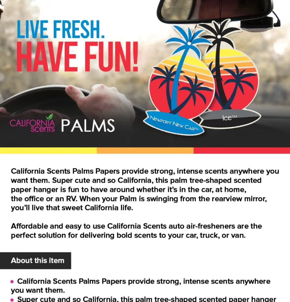 4PCS California Car Scents Coronado Cherry Air Freshener