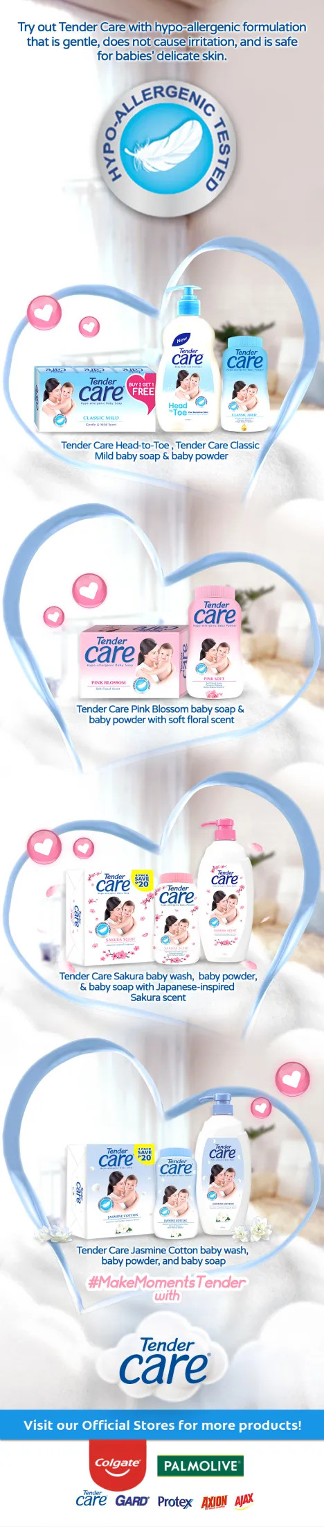 Tender Care Hypo Allergenic Baby Powder Sakura 50g