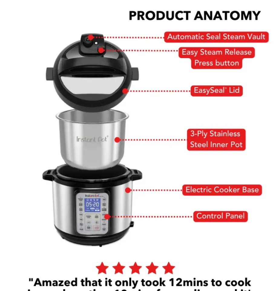 Duo Plus 9-in-1 Multi-Functional Smart Cooker with 6QT Ceramic Non-Stick Inner  Pot (6 QT/5.7 L) - Instant Pot Singapore