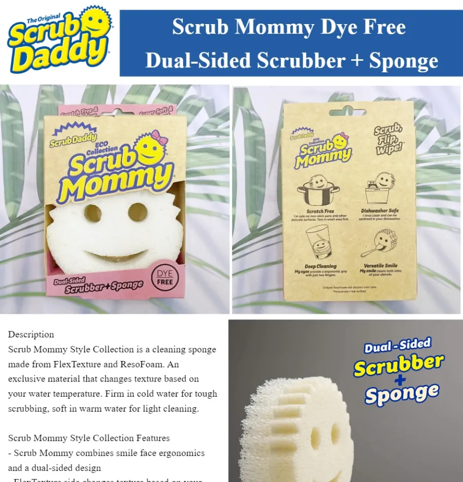 Scrub Daddy Dye Free Scrub Mommy Sponge Dual Sided ECO Collection New