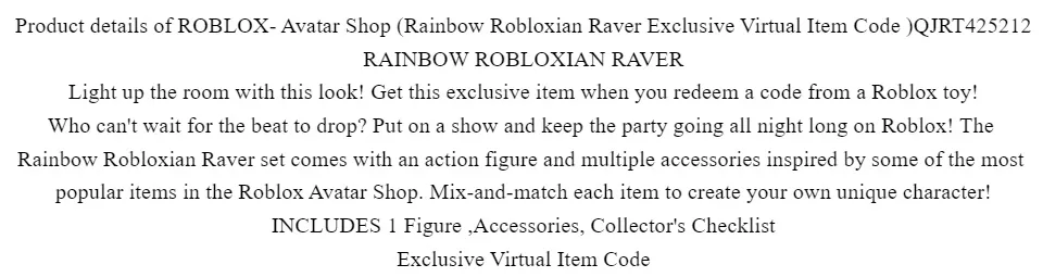 Roblox Tienda Avatar Rainbow Robloxian Raver