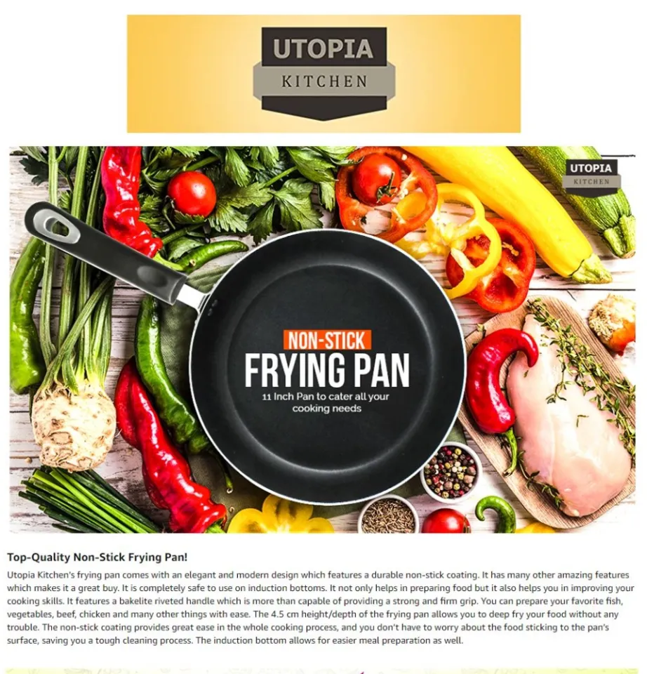 Utopia Kitchen 11 Inch Nonstick Frying Pan - Induction Bottom - Aluminum  Alloy and Scratch Resistant Body - Riveted Handle - Dishwasher Friendly