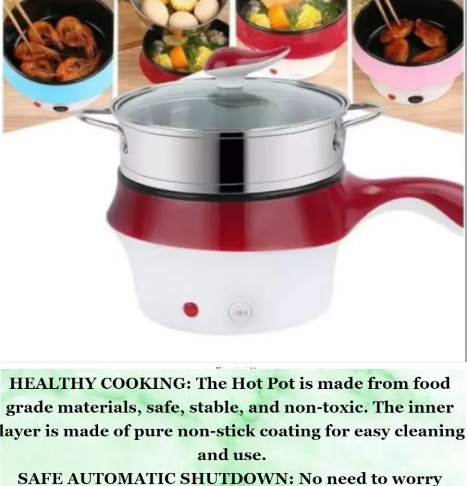 MIFXIN 4-in-1 Multifunction Electric Cooker Skillet Wok Electric Hot Pot  For Cook Rice Fried Noodles Stew Soup Steamed Fish Boiled Egg Small  Non-stick