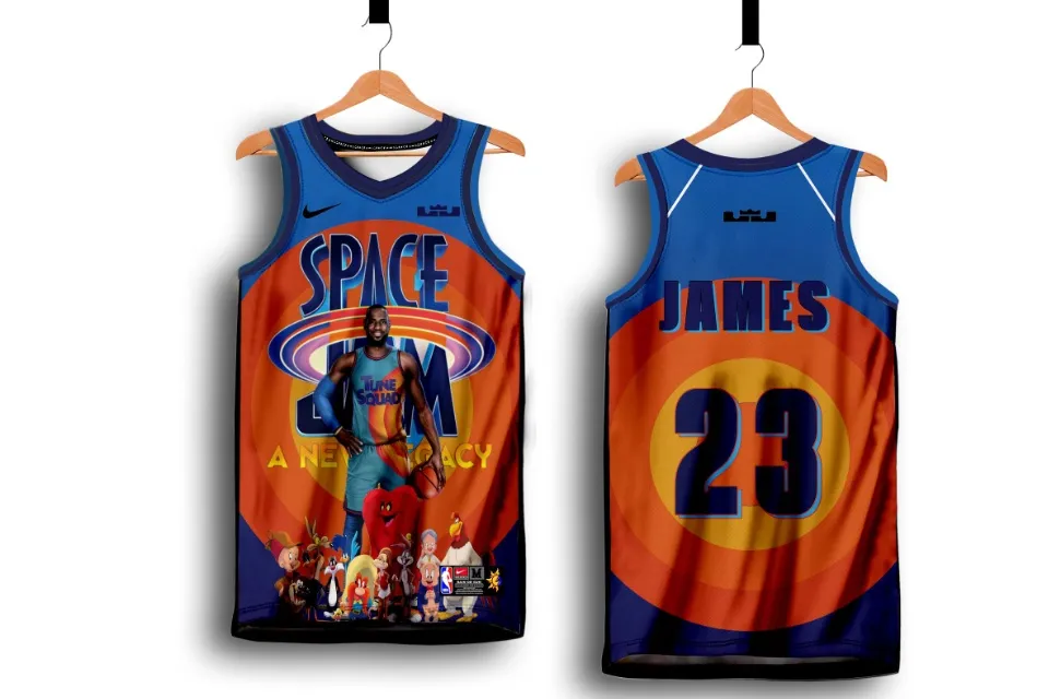 FREE CUSTOMIZE OF NAME AND NUMBER ONLY TUNE 04 SPACE JAM LEBRON