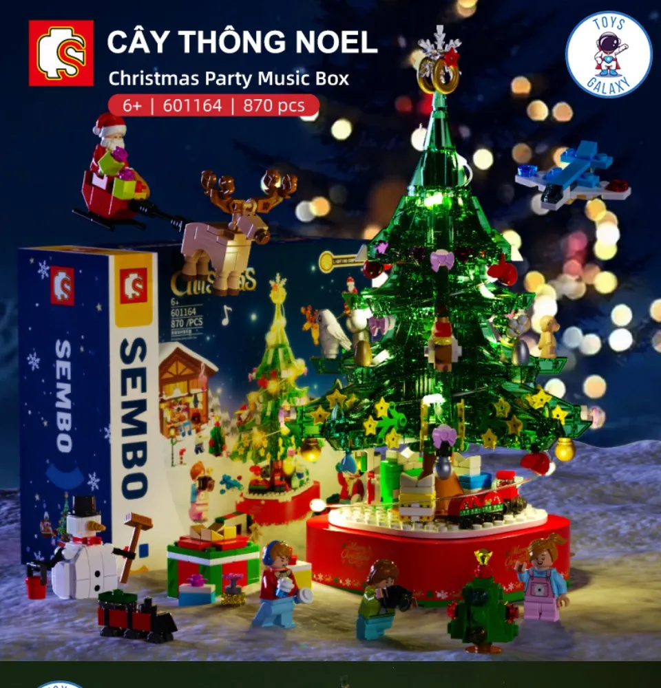 Đồ Chơi Lắp Ráp Kiểu LEGO Noel Mô Hình Cây Thông Noel Đêm Giáng ...