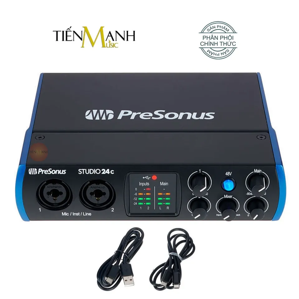 Chính Hãng] Soundcard Presonus Studio 24C - Sound Card Bộ Thu Âm Thanh và  Livestream Audio Interface 24 C 