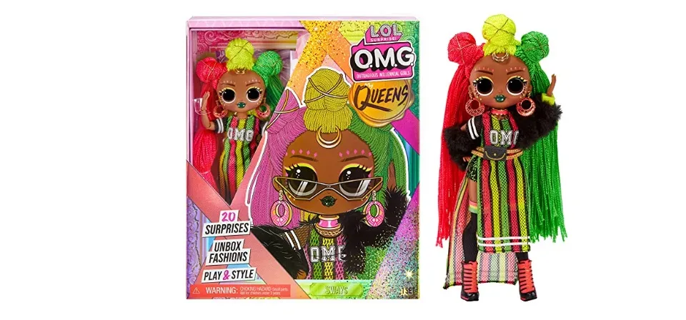 LOL Surprise OMG Queens Sways fashion doll with 20 Surprises Including  Outfit and Accessories for Fashion Toy Girls Ages 3 and up, 10-inch doll 