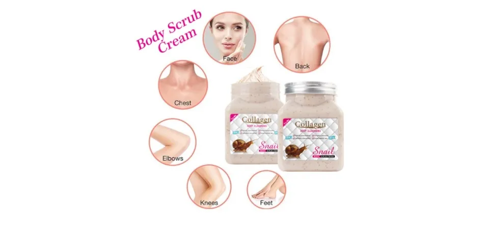 CRÈME EXFOLIANTE POUR LE CORPS AU COLLAGÈNE À L'ESCARGOT (500ML) *SG VENDEUR ET LIVRAISON RAPIDE* RENOUVELLEMENT ET DÉTOXIFICATION DE LA PEAU *LISSAGE ET ADOUCISSEMENT* EXFOLIANT POUR LE CORPS ET GEL PEELING *SÉCURITAIRE ET DOUX* BLANCHIMENT ET ÉCLAIRCISSANT *CONVIENT AUX PEAU SÈCHE RUGUEUSE ET DÉMANGEAISONS* POUR HOMMES ET FEMMES - MEILLEURE BEAUTÉ