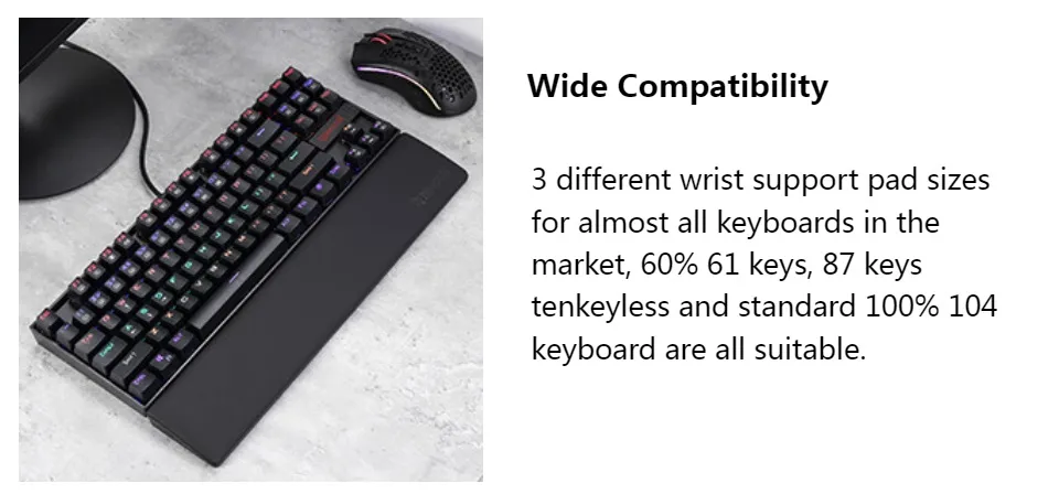 Redragon Meteor Computer Keyboard Wrist Rest Pad Black – Redragonshop