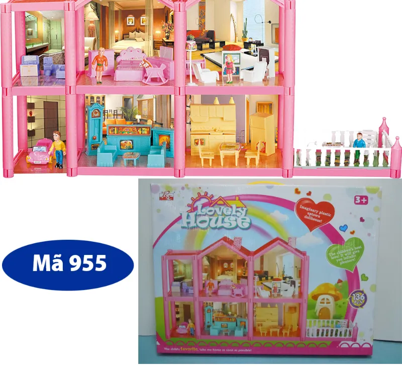 Đồ chơi ngôi nhà búp bê kèm mô hình phòng ngủ và nhà tắm cho bé Đồ chơi trẻ  emCOSY Toys Danang