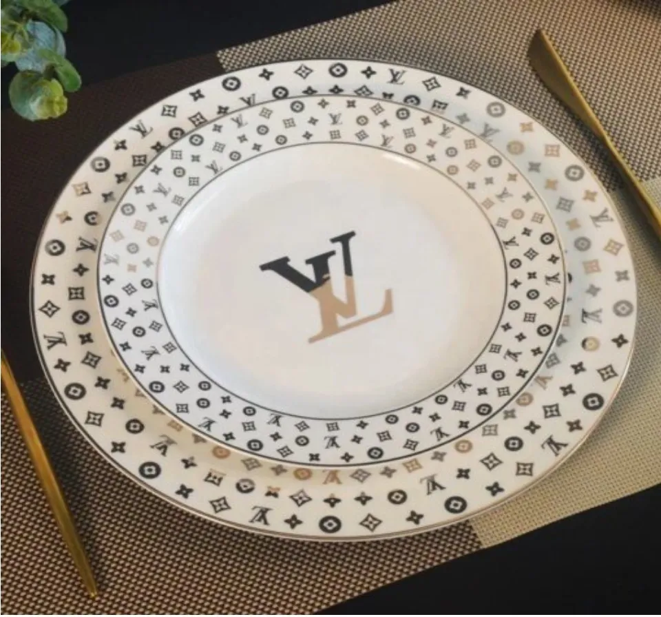 Ceramic Louis Vuitton plate set