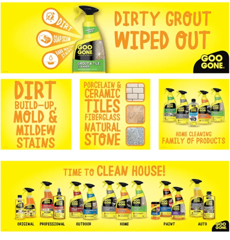 Goo Gone Grout and Tile Cleaner - 28 Ounce - Removes Tough Stains Dirt  Caused by Mold Mildew Soap Scum and Hard Water Staining - Safe on Tile  Ceramic
