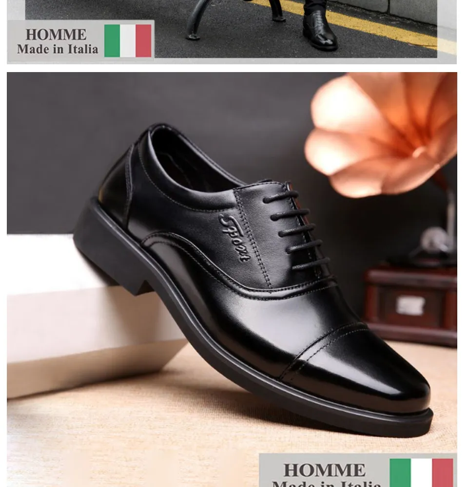 Giày tây Homme Spoxt - Cap Toe Oxford Italian Dress Shoe In Black |  
