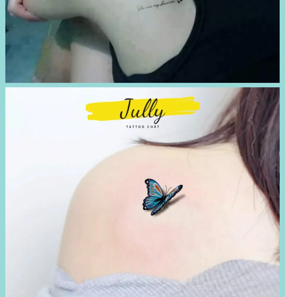 hình xăm dán bướm 3D mini cho nữ JULLY Tattoo chất (kích thước 10 ...