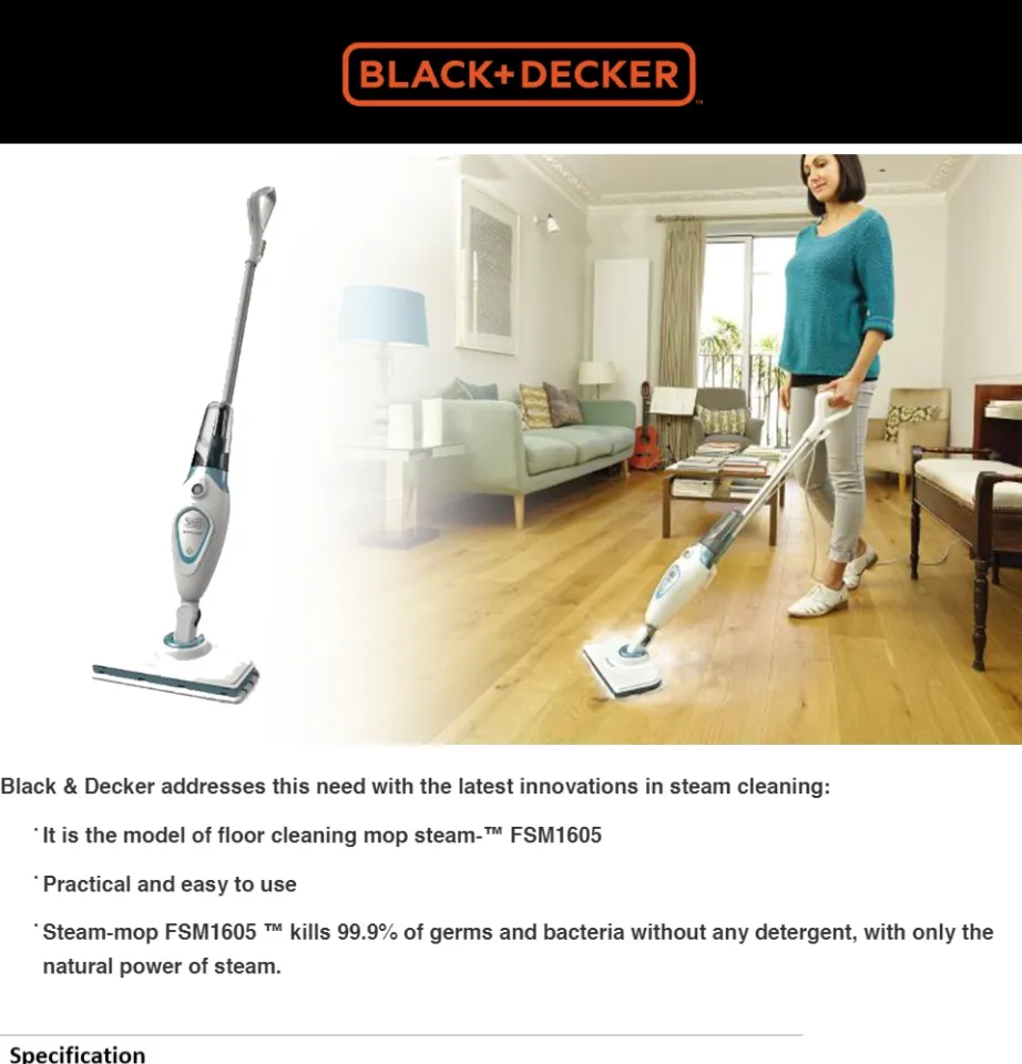 Black & Decker (Fsm1605-Gb) - 1300W Steam Mop