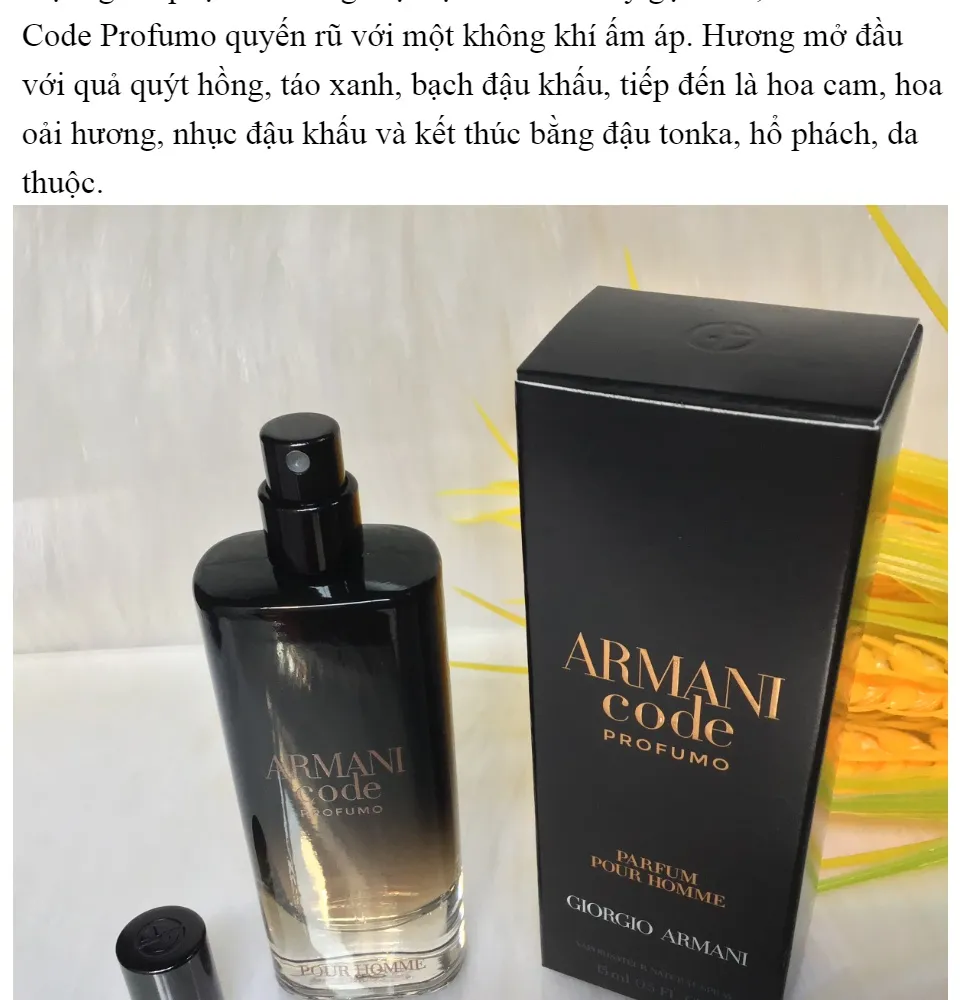 HCM][ mini ] Nước hoa nam Giorgio Armani Code Profumo Parfum Pour Homme  15ml 