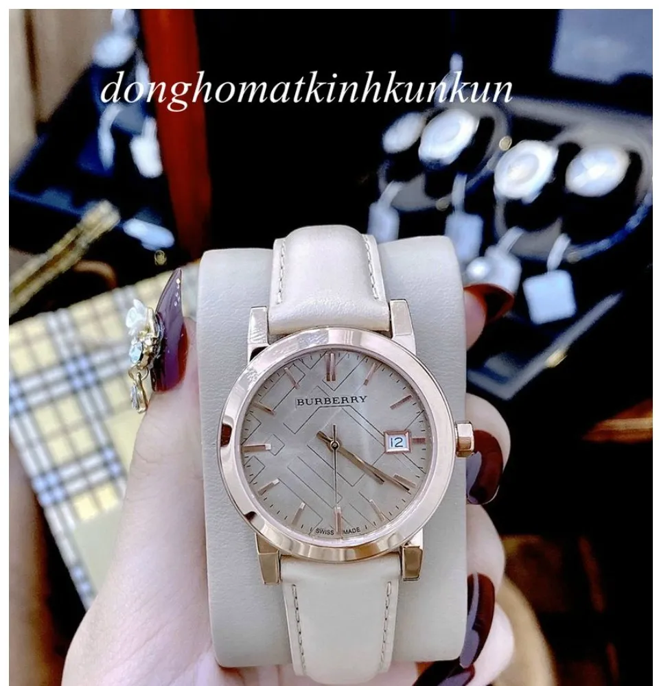 HCM]Đồng Hồ Nữ Burberry BU9109 Dây Da 34mm Quart - Máy Thụy Sỹ 